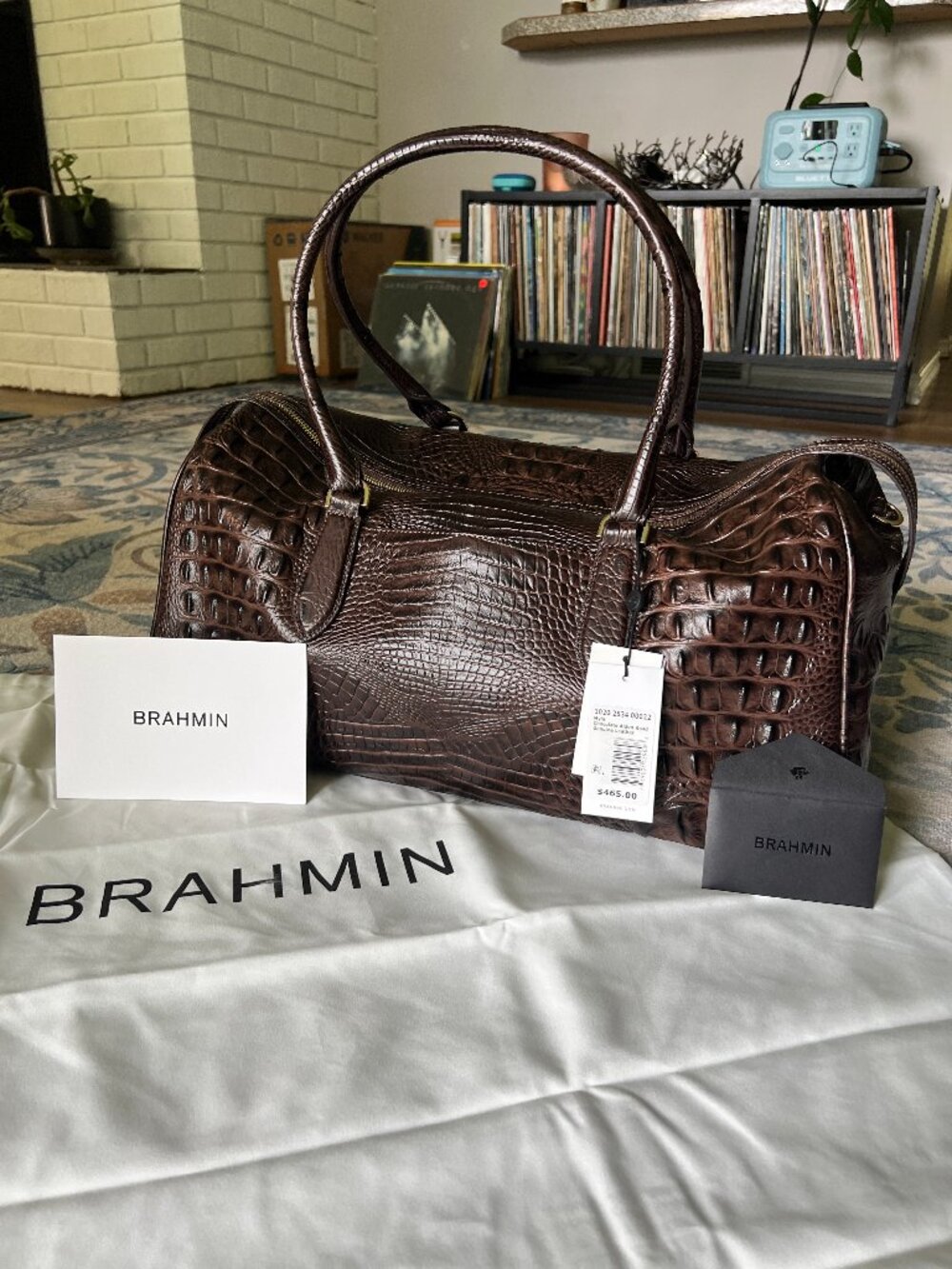 Brahmin Mayla Leather Travel Bag — Chocolate